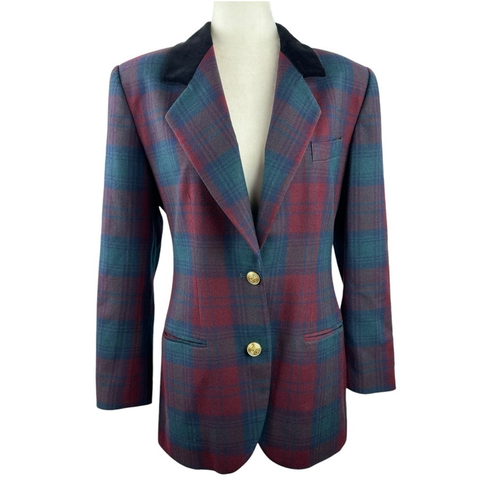 Giorgio Sant Angelo Collectible Gold Women Blazer Velvet Collar 100% Wool Size 8
